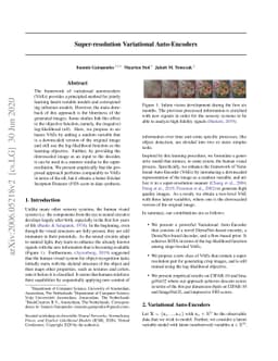 Super-resolution Variational Auto-Encoders