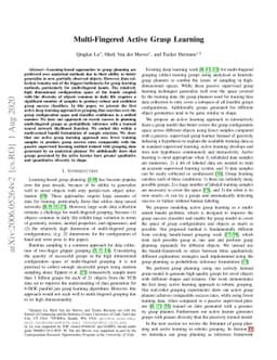 Multi-Fingered Active Grasp Learning