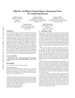 ORCAS: 18 Million Clicked Query-Document Pairs for Analyzing Search