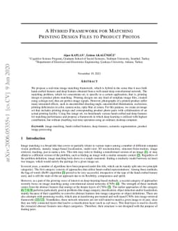 A Hybrid Framework for Matching Printing Design Files to Product Photos