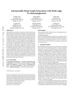 Interpretable Deep Graph Generation with Node-Edge Co-Disentanglement