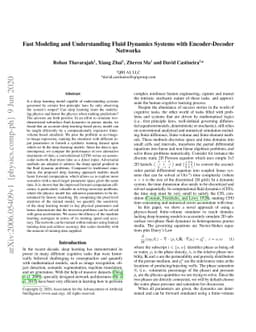 Fast Modeling and Understanding Fluid Dynamics Systems with
  Encoder-Decoder Networks