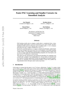 Faster PAC Learning and Smaller Coresets via Smoothed Analysis