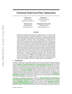 Variational Model-based Policy Optimization