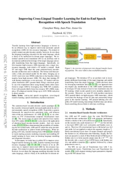 Improving Cross-Lingual Transfer Learning for End-to-End Speech
  Recognition with Speech Translation