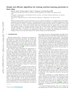 Simple and efficient algorithms for training machine learning potentials
  to force data
