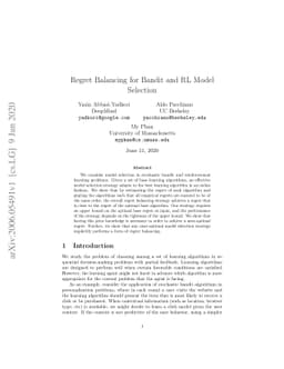 Regret Balancing for Bandit and RL Model Selection
