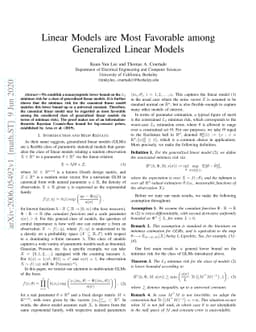 Linear Models are Most Favorable among Generalized Linear Models