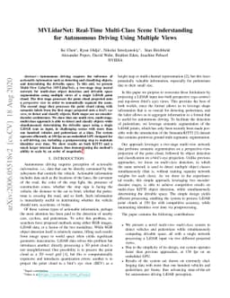 MVLidarNet: Real-Time Multi-Class Scene Understanding for Autonomous
  Driving Using Multiple Views