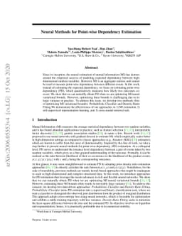 Neural Methods for Point-wise Dependency Estimation