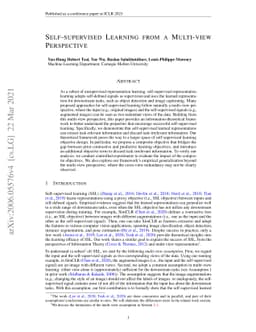 Self-supervised Learning from a Multi-view Perspective
