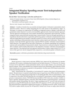 Integrated Replay Spoofing-aware Text-independent Speaker Verification