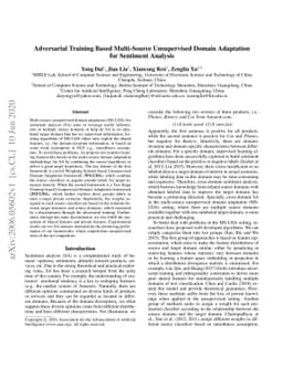 Adversarial Training Based Multi-Source Unsupervised Domain Adaptation
  for Sentiment Analysis