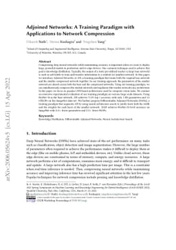 Adjoined Networks: A Training Paradigm with Applications to Network
  Compression