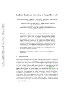 Scalable Backdoor Detection in Neural Networks