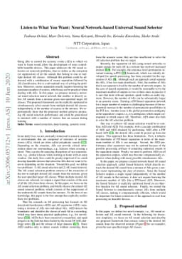Listen to What You Want: Neural Network-based Universal Sound Selector