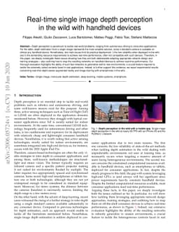 Real-time single image depth perception in the wild with handheld
  devices