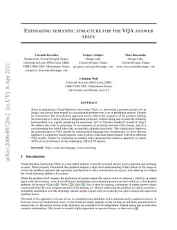 Estimating semantic structure for the VQA answer space