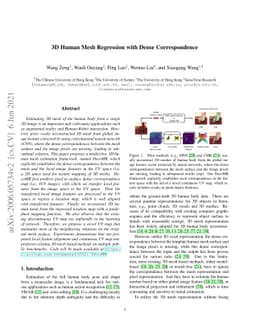 3D Human Mesh Regression with Dense Correspondence