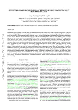 Geometry-Aware Segmentation of Remote Sensing Images via Implicit Height
  Estimation