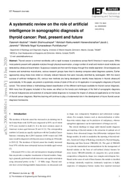 A systematic review on the role of artificial intelligence in
  sonographic diagnosis of thyroid cancer: Past, present and future