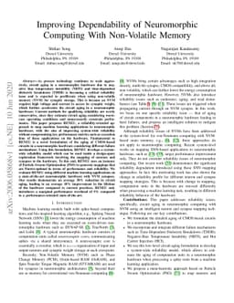 Improving Dependability of Neuromorphic Computing With Non-Volatile
  Memory