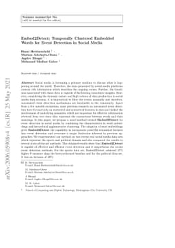 Embed2Detect: Temporally Clustered Embedded Words for Event Detection in
  Social Media