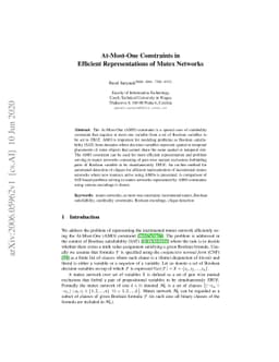 At-Most-One Constraints in Efficient Representations of Mutex Networks