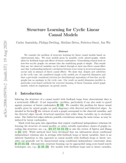 Structure Learning for Cyclic Linear Causal Models