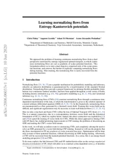 Learning normalizing flows from Entropy-Kantorovich potentials