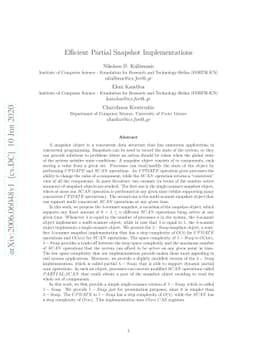 Efficient Partial Snapshot Implementations