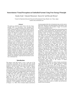 Sensorimotor Visual Perception on Embodied System Using Free Energy
  Principle