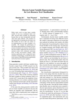 Discrete Latent Variable Representations for Low-Resource Text
  Classification