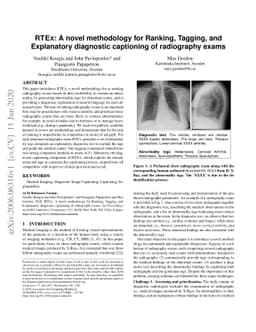 RTEX: A novel methodology for Ranking, Tagging, and Explanatory
  diagnostic captioning of radiography exams