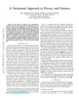A Variational Approach to Privacy and Fairness