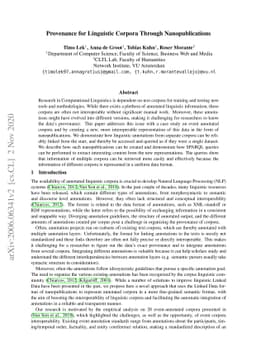 Provenance for Linguistic Corpora Through Nanopublications