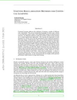 Unifying Regularisation Methods for Continual Learning