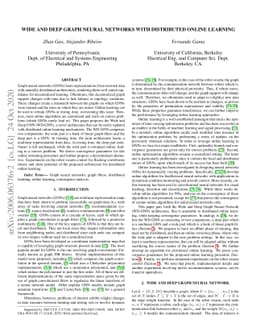 Wide and Deep Graph Neural Networks with Distributed Online Learning