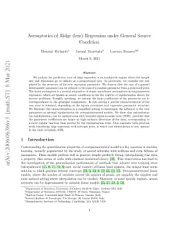 Asymptotics of Ridge (less) Regression under General Source Condition