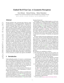 Embed Me If You Can: A Geometric Perceptron