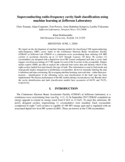 Superconducting radio-frequency cavity fault classification using
  machine learning at Jefferson Laboratory
