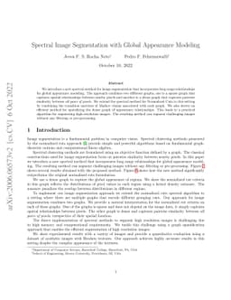 Spectral Image Segmentation with Global Appearance Modeling