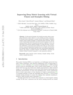 Improving Deep Metric Learning with Virtual Classes and Examples Mining