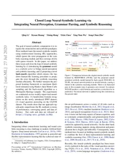 Closed Loop Neural-Symbolic Learning via Integrating Neural Perception,
  Grammar Parsing, and Symbolic Reasoning