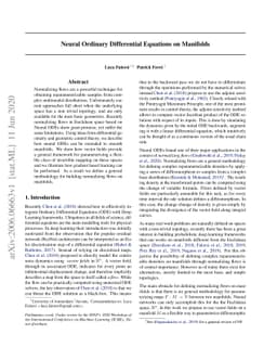 Neural Ordinary Differential Equations on Manifolds