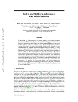 End-to-end Sinkhorn Autoencoder with Noise Generator