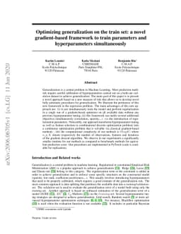 Optimizing generalization on the train set: a novel gradient-based
  framework to train parameters and hyperparameters simultaneously