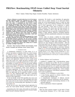 PRGFlow: Benchmarking SWAP-Aware Unified Deep Visual Inertial Odometry
