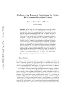 On Improving Temporal Consistency for Online Face Liveness Detection