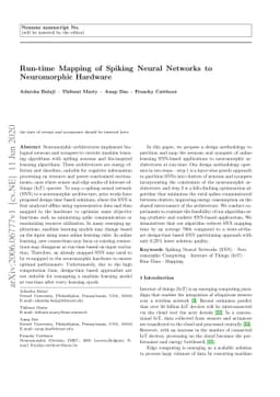 Run-time Mapping of Spiking Neural Networks to Neuromorphic Hardware